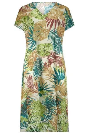 Plus Basics Travelstof zomerjurk groen