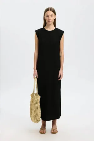 SELECTED Maxi jurk zwart