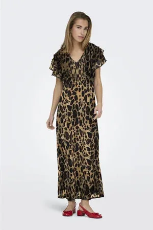 ONLY Maxi jurk bruin