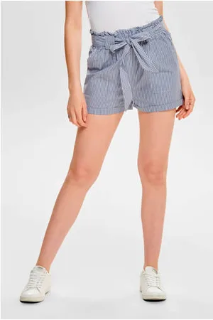 ONLY Gestreepte high waist straight fit short ONLSMILLA