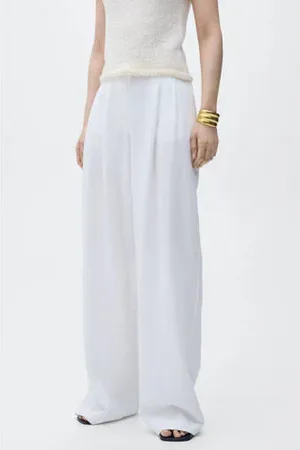 MANGO Wide leg regular waist pantalon
