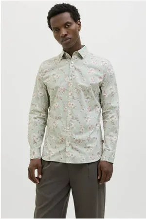 JACK & JONES PREMIUM casual overhemd lichtgroen