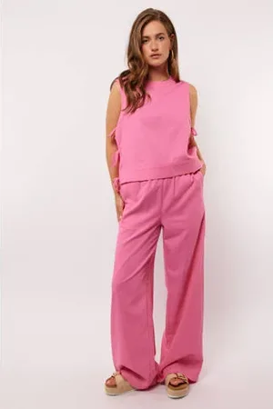 Fluresk Linnen wide leg regular waist broek