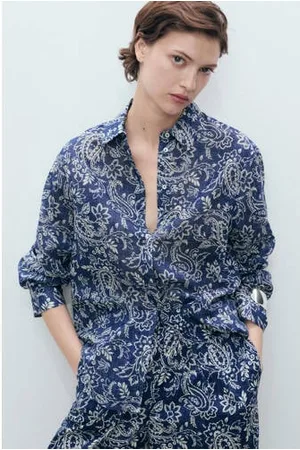 MANGO Blouse blauw