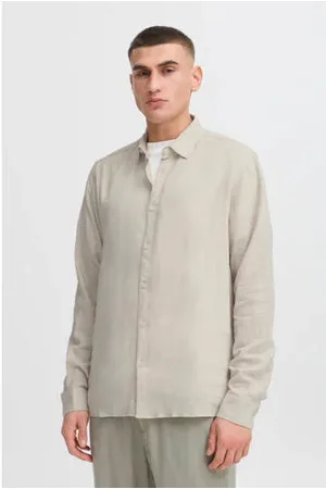 Solid Linnen casual overhemd groen