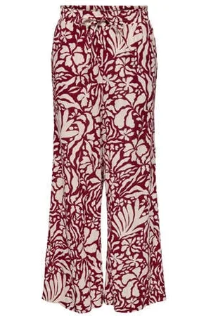 ONLY Wide leg high waist casual broek rood