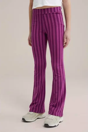 WE Fashion Flared broek paars