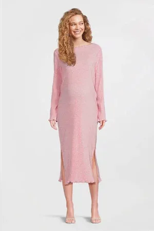 Mama;licious Zwangerschaps midi jurk roze