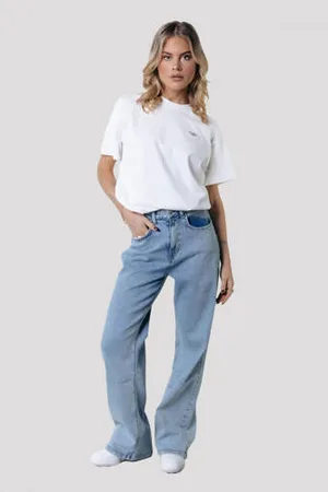 Colourful rebel High waist wide jeans Gaias light denim blue