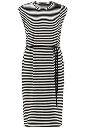 Expresso Gestreepte bodycon jurk zwart,wit