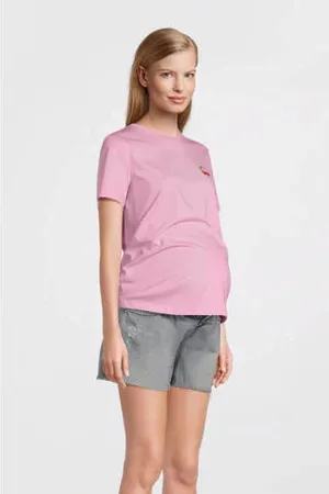 ONLY Denim regular high waist zwangerschaps short grey denim