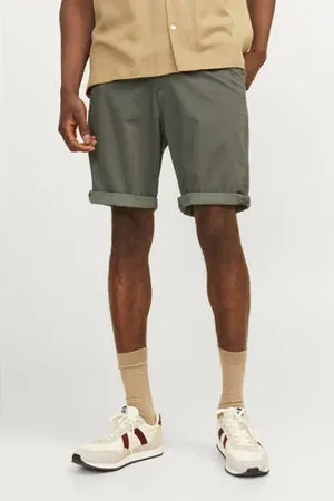 JACK & JONES PANTS STUDIO regular chino short JPSTBOWIE olijfgroen