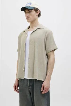 JACK & JONES ORIGINALS relaxed overhemd JORCOBA grijsgroen