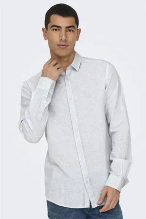 Only & Sons Linnen overhemd ONSCAIDEN lichtblauw