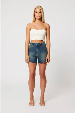 ABrand Denim straight high waist short