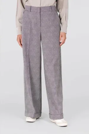 Jansen Amsterdam Wide leg regular waist casual broek zwart