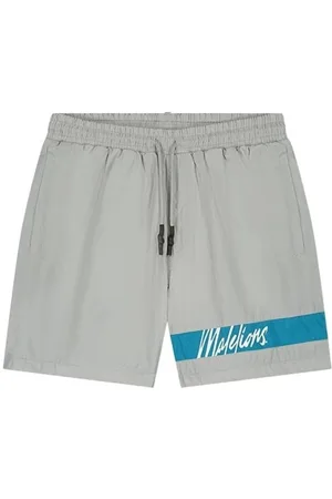 Malelions Captain Swim Shorts Grey/Aqua Blue
