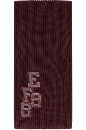Elisabetta Franchi Rouge Noir Ribbed Scarf Red