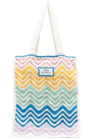Casablanca Gradient Wave Crochet Tote Bag