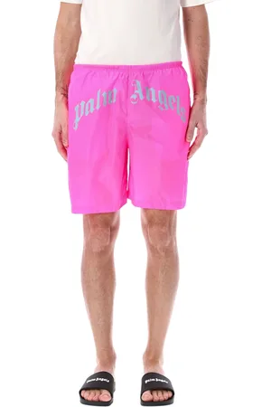 Palm Angels Curved Logo Swimshorts Fucsia