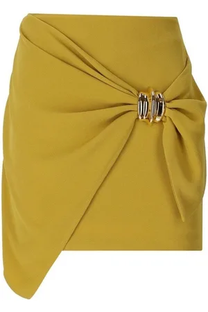 Elisabetta Franchi Curry Wrap Skirt Yellow