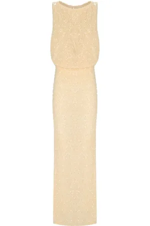 Elisabetta Franchi Red Carpet Lemonade Sequins Dress Yellow