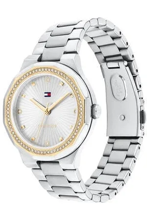 Tommy Hilfiger Horloge TH1782723 Dames Piper staal met goudkleurige bezel met zirkonia