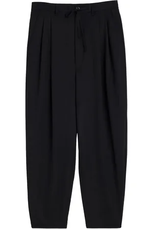 LEMAIRE Drawstring Pleated Pants Black