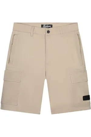 Malelions Cotton Cargo Shorts - Beige