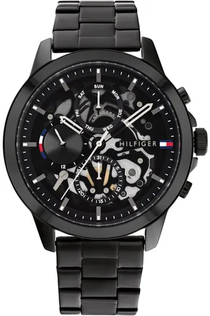 Tommy Hilfiger Horloge TH1710478 Staal met Zwarte Coating Quartz Open Heart Chronograaf