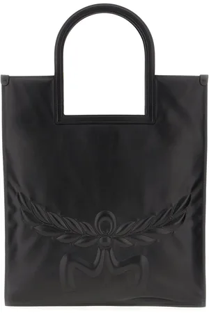MCM Black nappa leather medium Aren Fold shopping bag