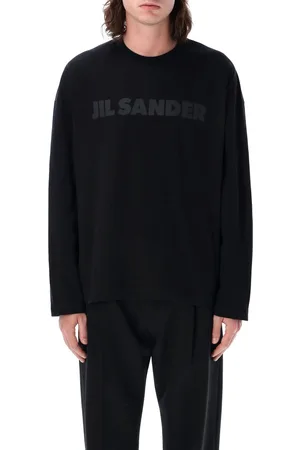Jil Sander Tshirt Logo Tonal Ls Nero