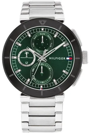 Tommy Hilfiger Horloge TH1792117 Heren Lorenzo groene wijzerplaat met zwarte bezel