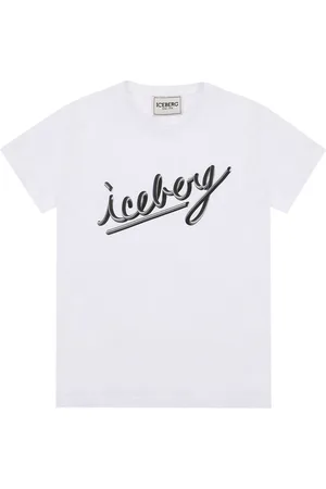 Iceberg KIDS - White crew neck T-shirt with contrasting logo