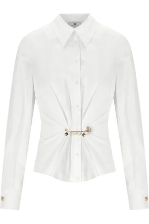 Elisabetta Franchi White Shirt With Brooch White