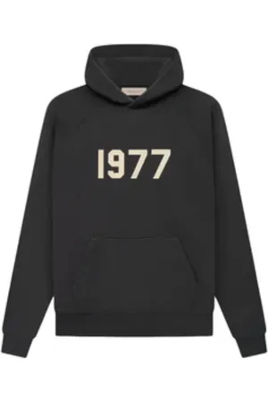 FEAR OF GOD ESSENTIALS 1977 Iron Black Hoodie