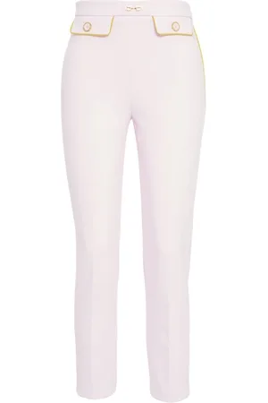 Elisabetta Franchi Crêpe pants with logo charm
