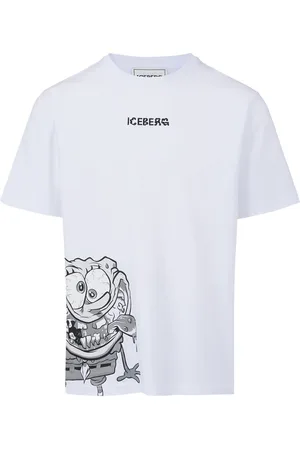Iceberg Regular fit white T-shirt with SpongeBob print in jersey