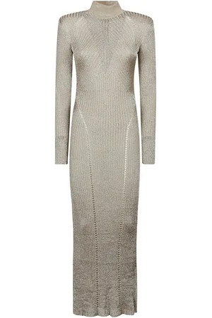 Self-Portrait Lurex Knit Maxi Dress Metallic