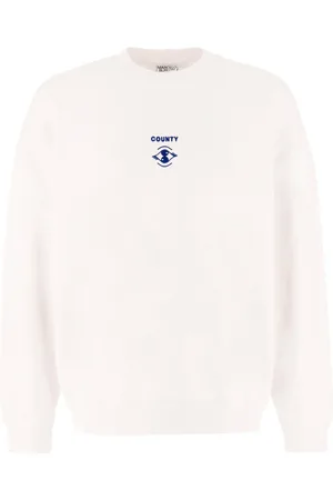 MARCELO BURLON White cotton Poster Eye oversize sweatshirt