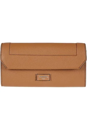 LANCEL Ninon Slim Flap Wallet Brown