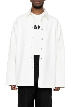Jil Sander DIAGONAL COTTON ORGANIC DENIM PORCELAIN SHIRT WHITE