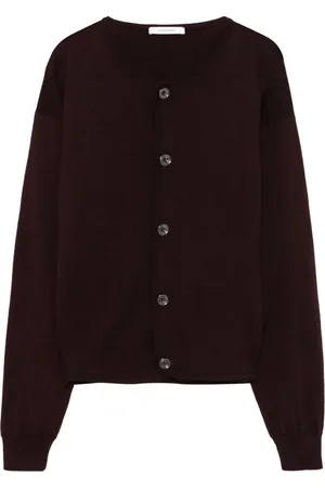 LEMAIRE Fitted Cardigan Dark Plum