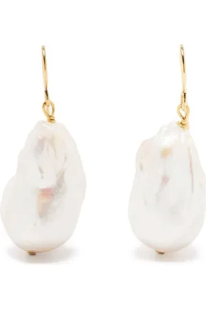 Jil Sander Grainy Earrings Gold/white
