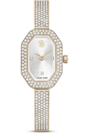 Swarovski Dames Horloge 5672987 Dextera Bangle Staal Quartz met Geelgouden Plating