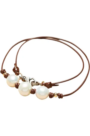 CATHERINE MICHIELS Collier 3 perles d’Eau blanches Perles or 14kt Claps Diamants TFW24-49 Bijoux Jewelerry