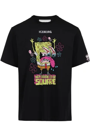 Iceberg Black regular fit T-shirt with SpongeBob print