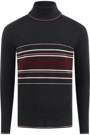 Dolce & Gabbana Heren Wool turtle neck Zwart/Rood