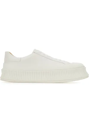 Jil Sander Ivory leather sneakers