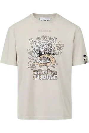 Iceberg Dusty-colored regular-fit jersey T-shirt with SpongeBob print